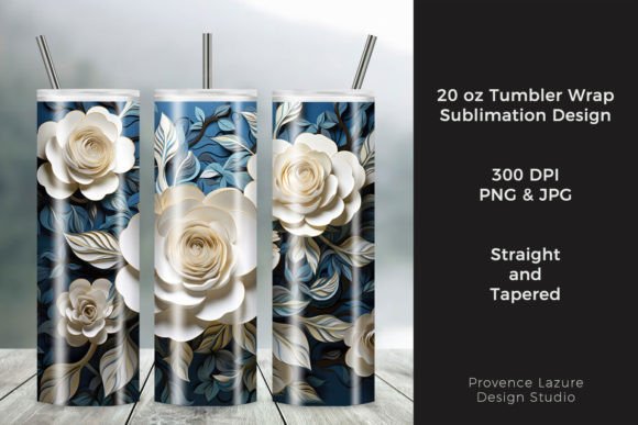 3d Design White Roses 20 Oz Tumbler Wrap Graphics Review