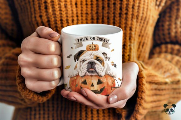 Bulldog Trick or Treat 3D Mug Wrap for Crafts and Graphics