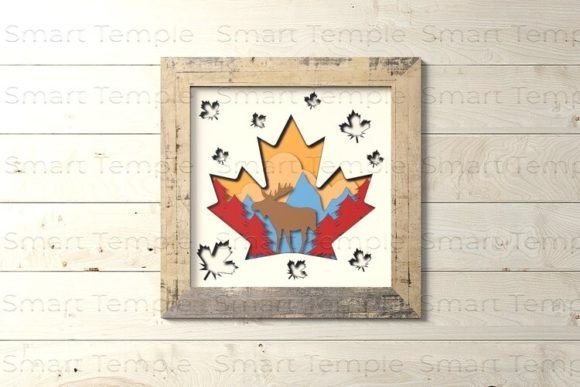 Canada 3d Shadowbox, Nature Svg File for Laser Cutting and Shadow Boxes