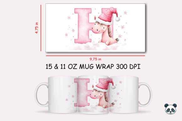 Christmas Baby Letter H with Horse Mug Wrap 2: Graphics and Crafts Review