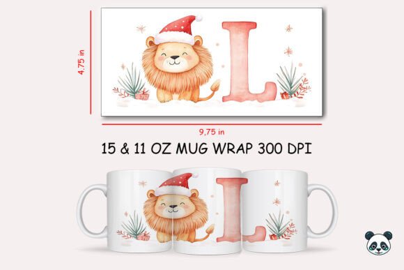 Christmas Baby Letter L with Lion Mug Wrap 4 Graphics and Crafts Review