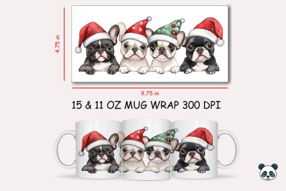 Christmas Bulldog Mug Wrap 2: A Festive Graphic Design Asset for Crafts