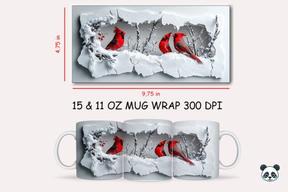 Christmas Cardinal Bird 3D Mug Wrap Graphics and Crafts Review