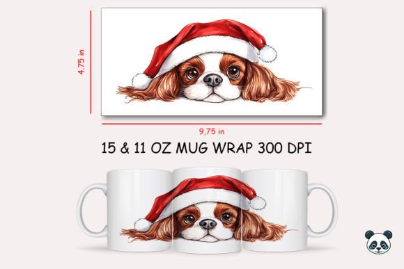 Christmas Cavalier King Charles Spaniel Mug Wrap Graphics for Crafts