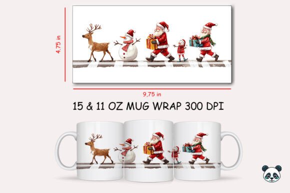 Christmas Characters Crossing the Street Mug Wrap Graphics