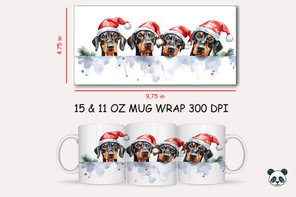 Christmas Doberman Pinscher Mug Wrap – A Festive Graphic Design Asset for Crafts & Merch