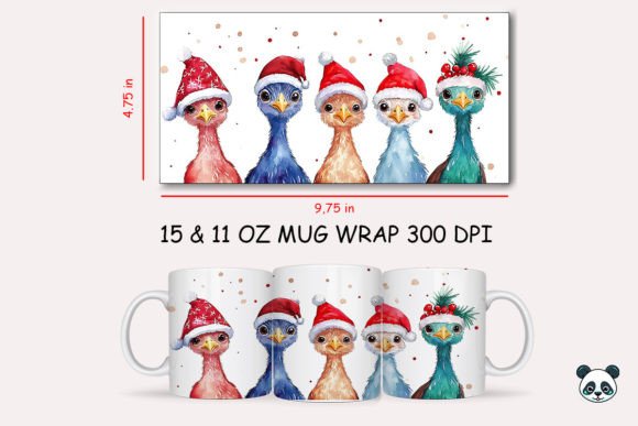 Christmas Guinea Fowl Mug Wrap: A Festive Graphic Design Asset for Crafts