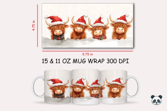 Christmas Highland Cows Peak a Boo Mug Wrap Graphics and Crafts Review
