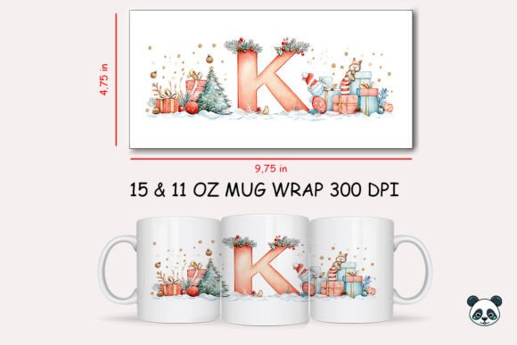 Christmas Letter K Mug Wrap Sublimation Graphics and Crafts Review