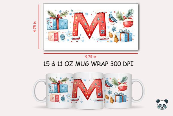 Christmas Letter M Mug Wrap Sublimation Graphics and Crafts Review