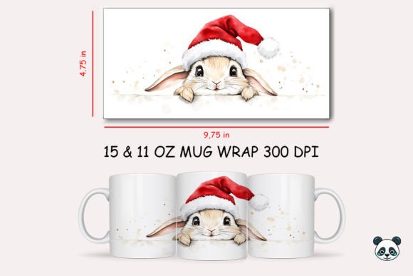Christmas Rabbit Mug Wrap 1: A Festive Embroidery Design for Real Projects