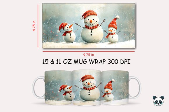 Christmas Snowman Mug Wrap Sublimation for Crafts and Graphics
