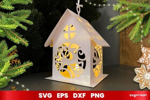 Christmas Village House Lantern SVG Graphics and Crafts Review
