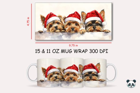 Christmas Yorkshire Terrier Mug Wrap: A Versatile Graphic Design Asset for Content Creators