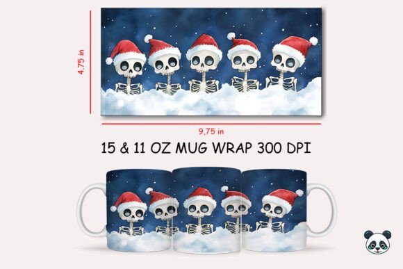 Cute Skeletons Mug Wrap Sublimation: A Vibrant Graphic for Local Business Branding