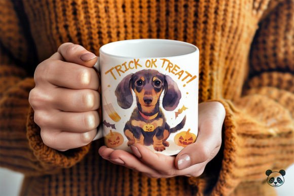 Dachshund Trick or Treat 3D Mug Wrap: A Creative Asset for Crafts and Graphics