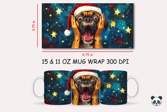 Funny Christmas Boxer Scream Mug Wrap 2 Graphics and Crafts Review