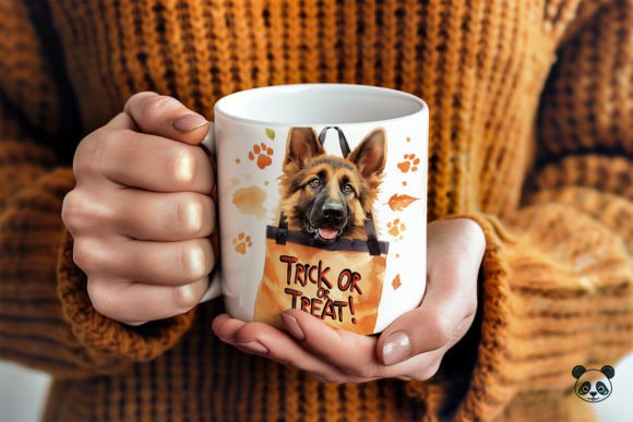 German Shepherd Trick or Treat 3D Mug Wrap for Crafts & Graphics