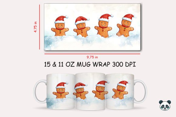 Gingerbread Mans Peak a Boo Mug Wrap for Crafts & Graphics