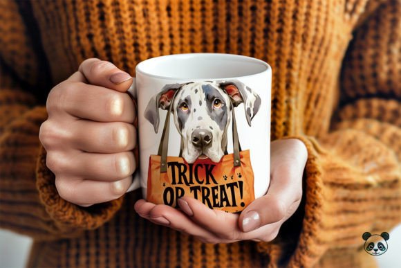 Great Dane Trick or Treat 3D Mug Wrap: A Festive Graphic for Crafts and Merch