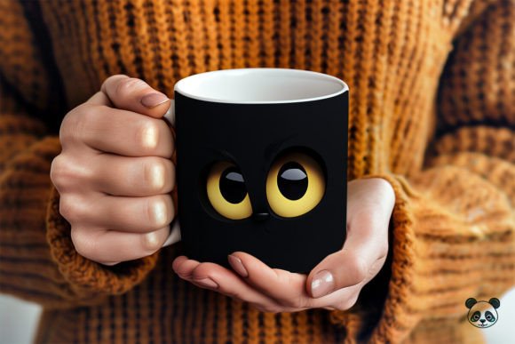 Halloween Black Cat 3D Mug Wrap Graphics for Crafts