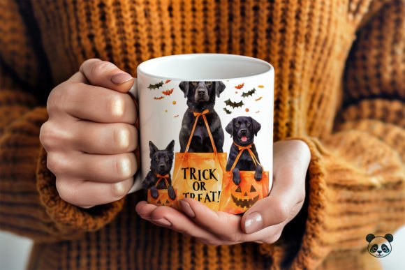 Labrador Retriever Trick or Treat 3D Mug Wrap for Crafts and Graphics